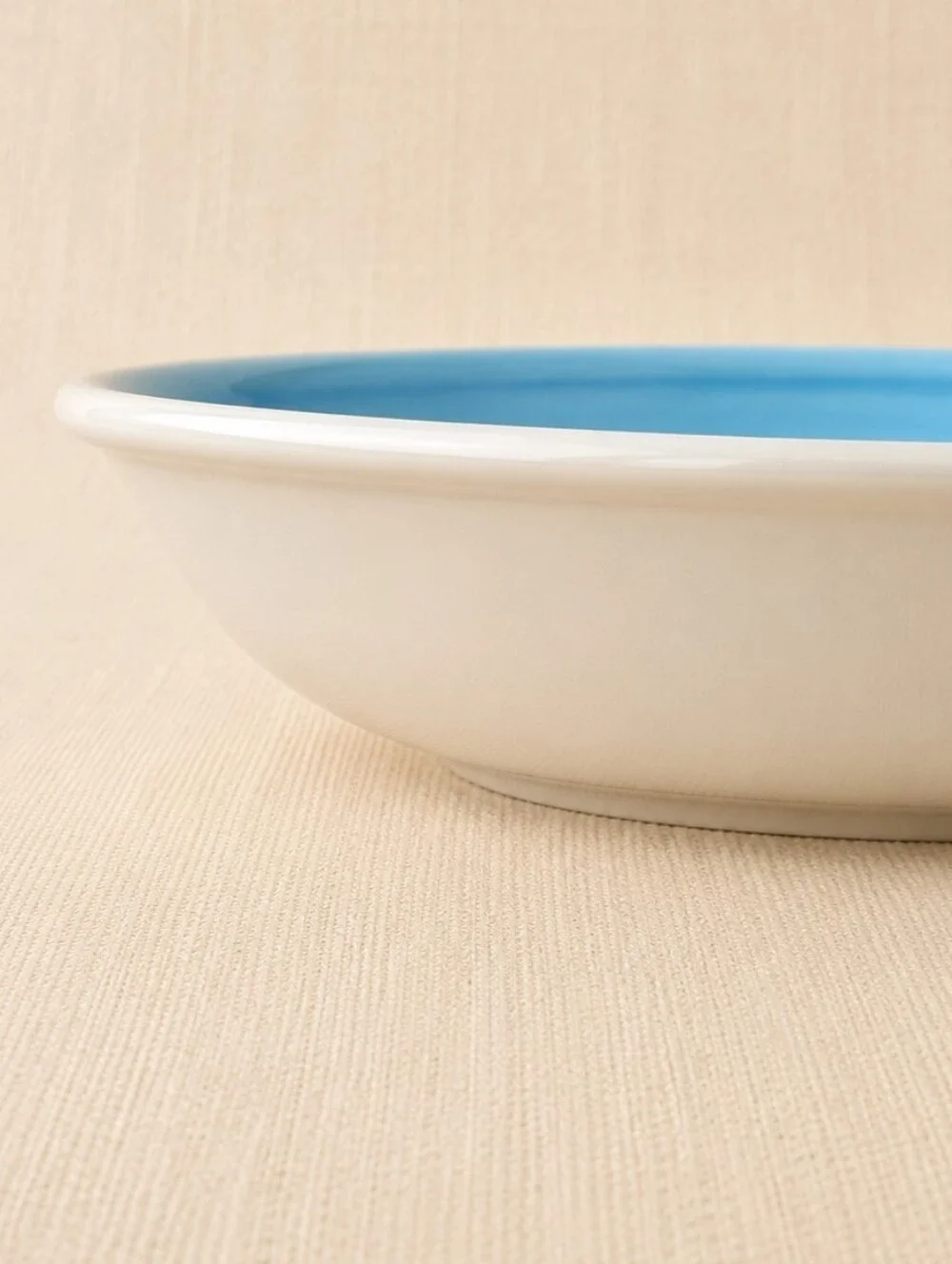 Rare Crate&Barrel Made in Italy Pasta Bowls Set 4 La Primula Aqua Yellow Coastal